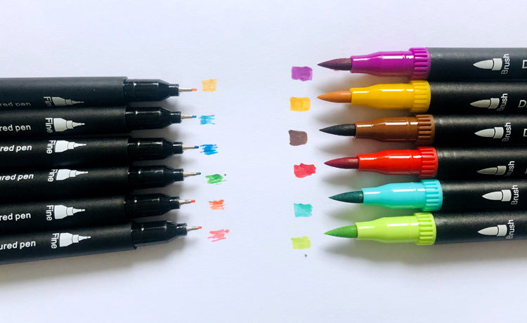 Double Tip Brush Marker set