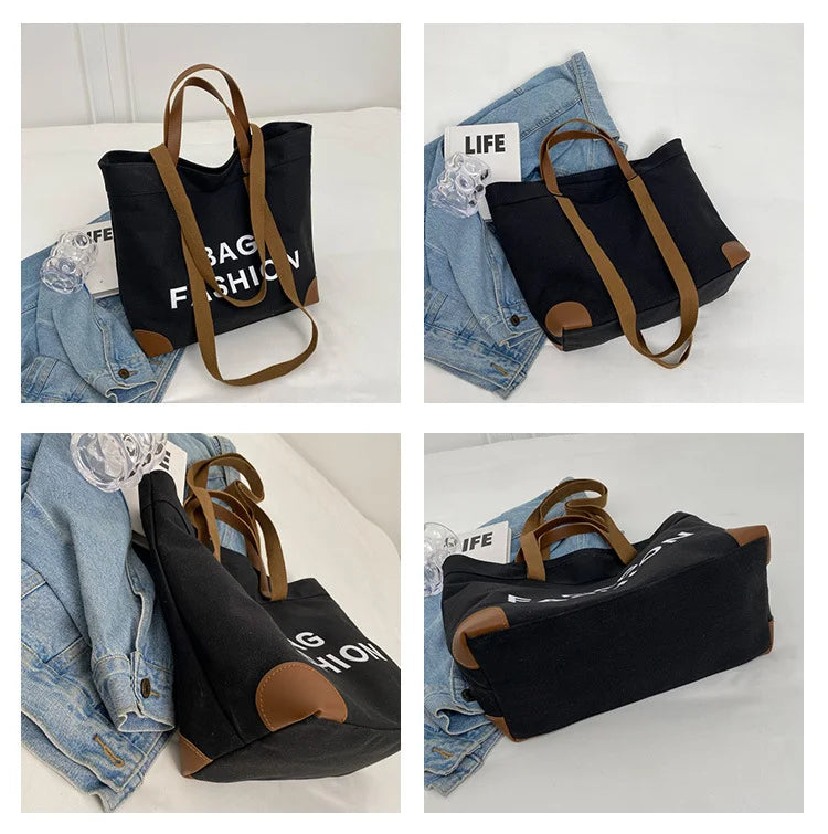 Retro Canvas Tote & Shoulder Bag