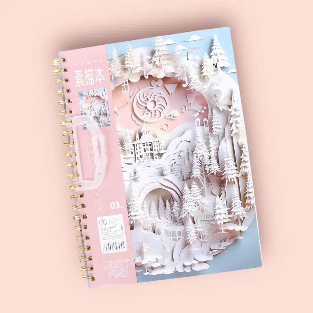 Oil Painting White Castle Series Gold Shell Sketchbook