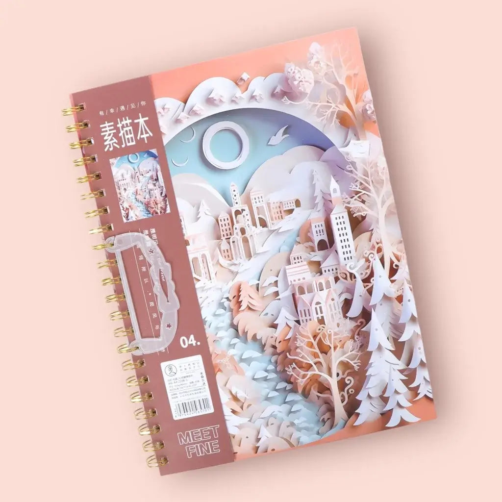 Oil Painting White Castle Series Gold Shell Sketchbook