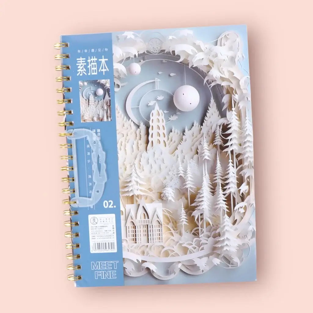 Oil Painting White Castle Series Gold Shell Sketchbook