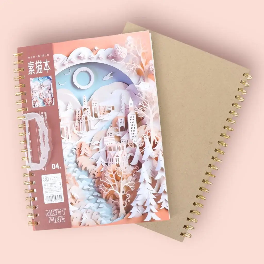 Oil Painting White Castle Series Gold Shell Sketchbook