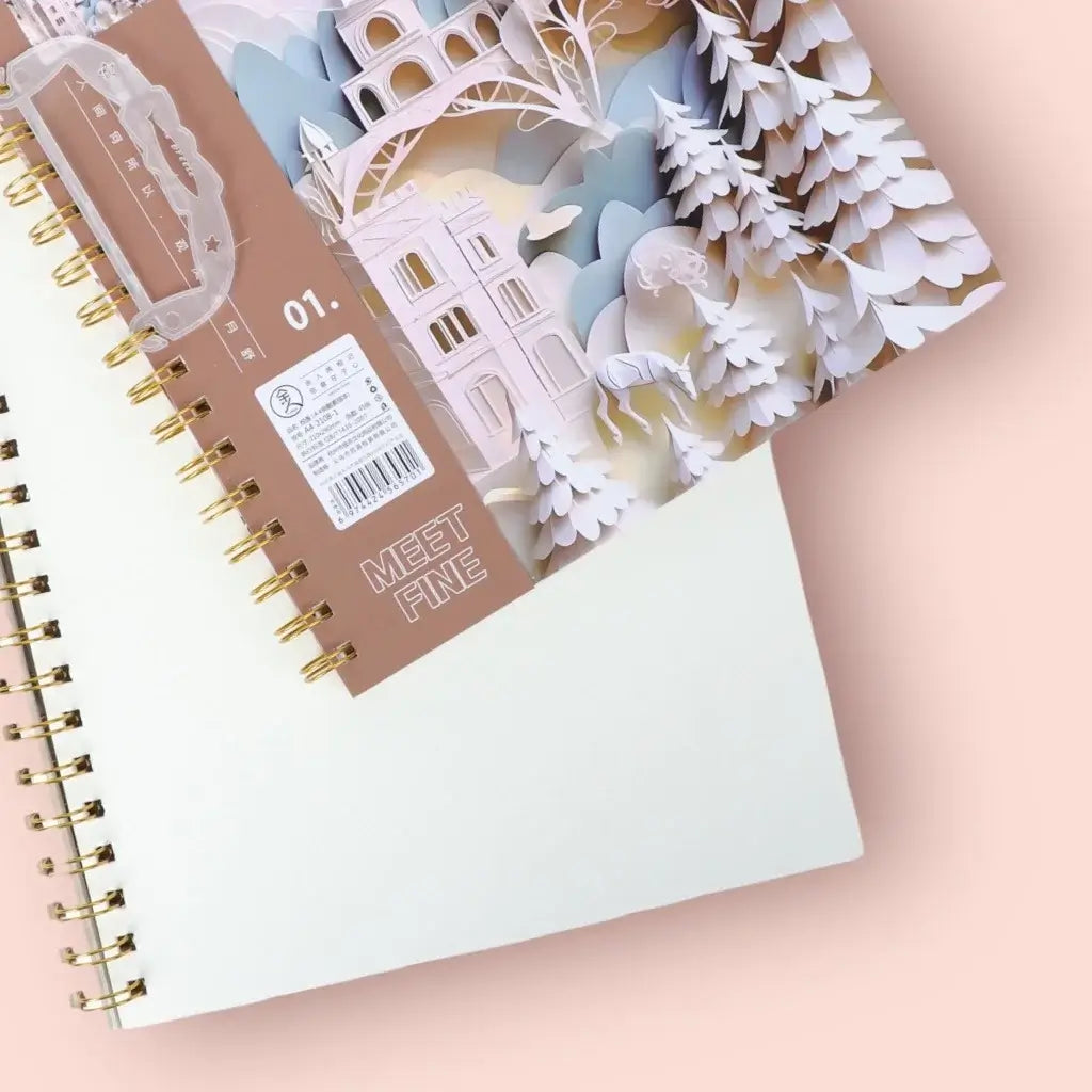 Oil Painting White Castle Series Gold Shell Sketchbook