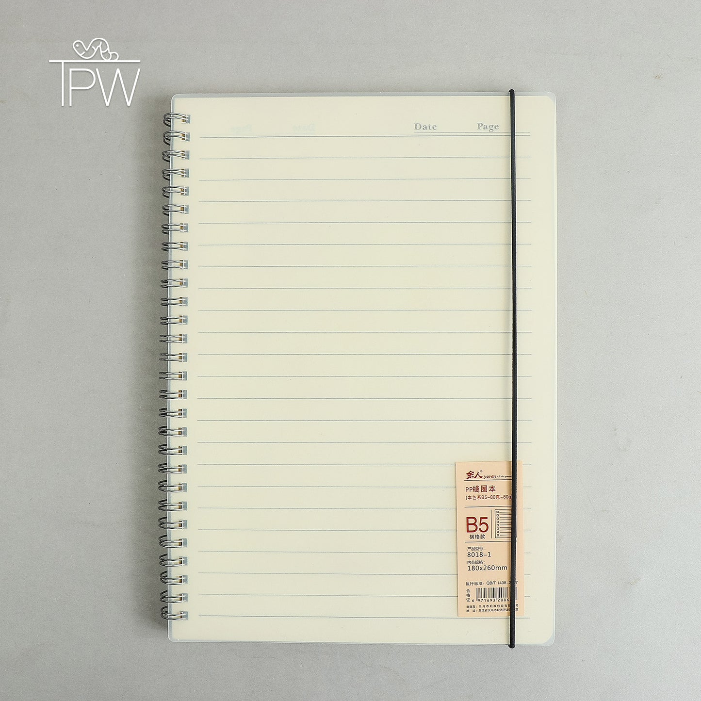 M&G Spiral Lined Elastic Closure B5 Notebook