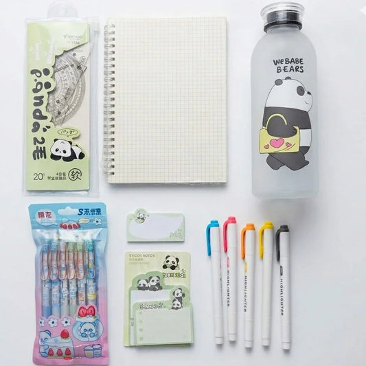 Panda Stationery Deal with Water Bottle