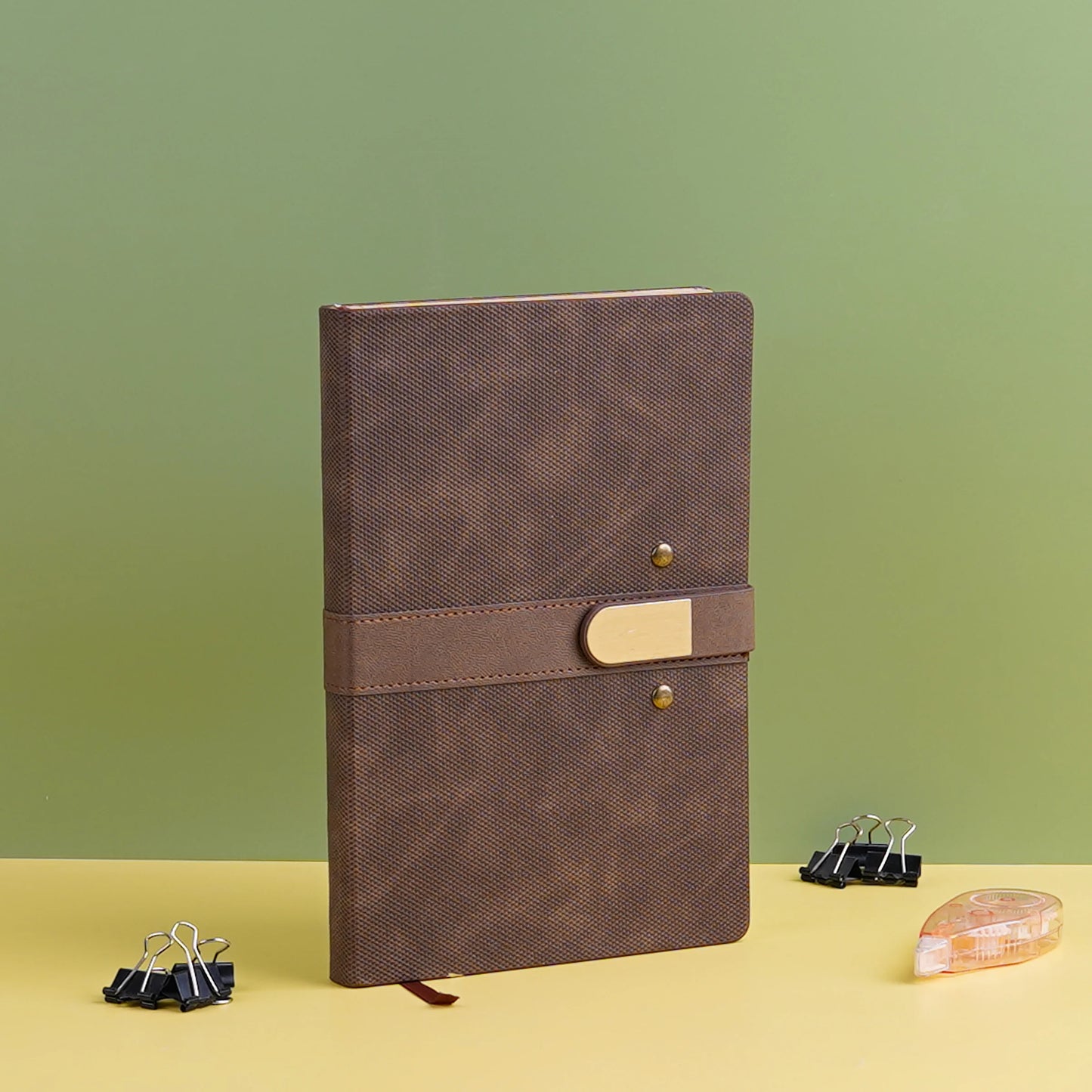 Leather Cover Notebook Diary with Magnetic Closure
