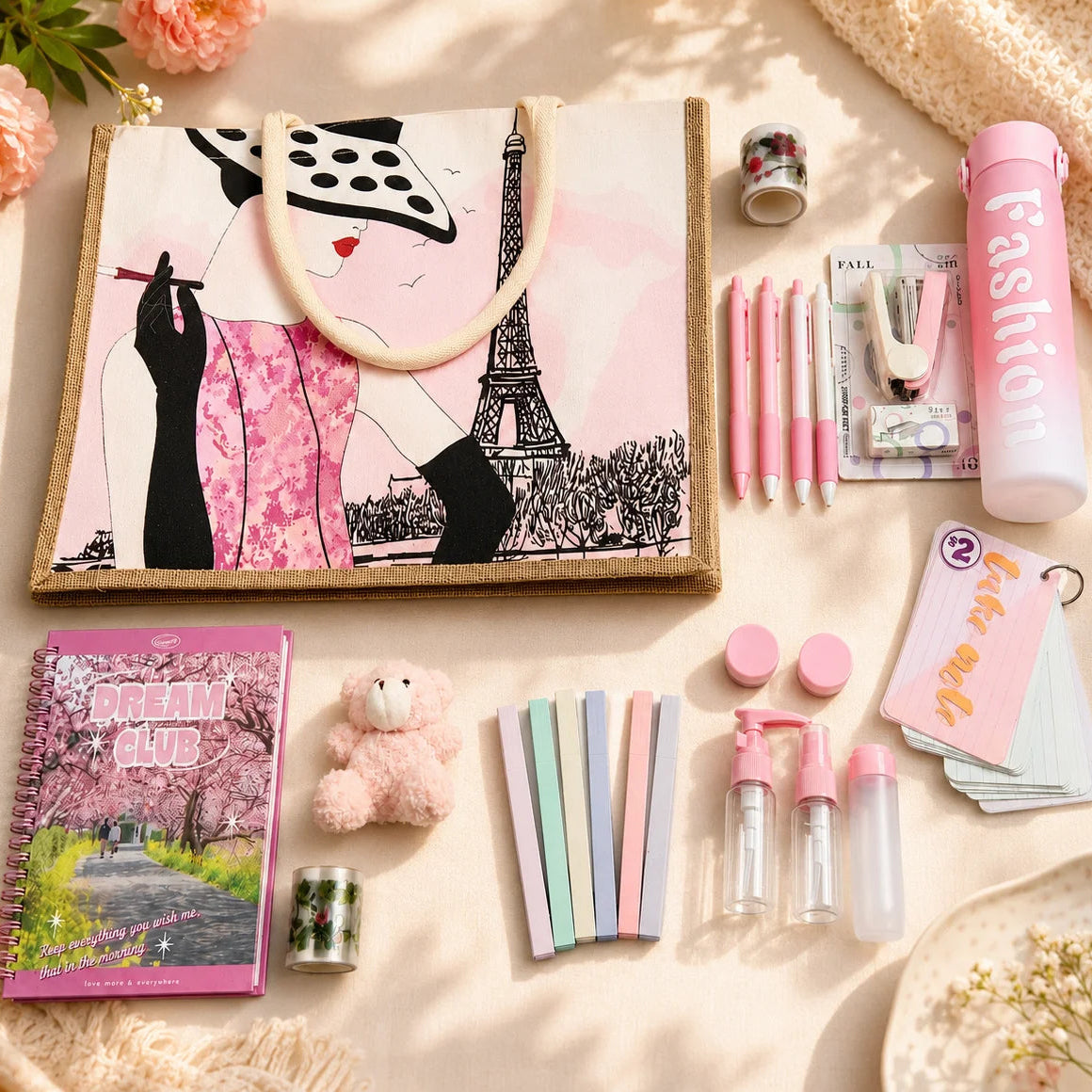Pink Paris Stationery Gift Set for Girls