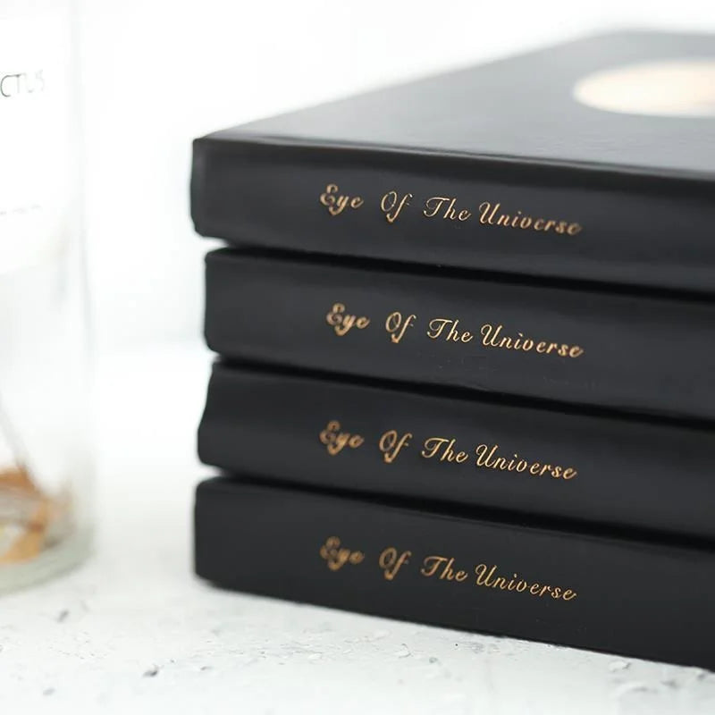 Planets Printed Black Page Journal