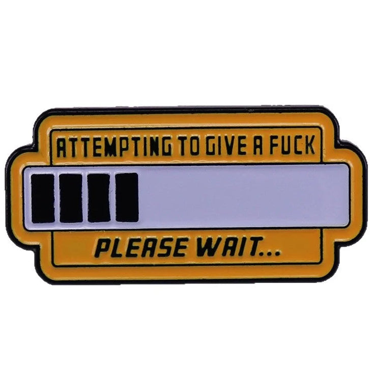 Please Wait Loading Enamel Brooch
