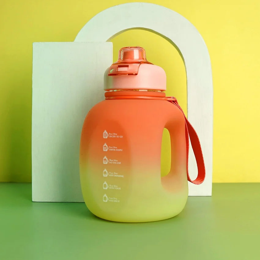 Portable Gradient Color Sports Water Bottle with Handle