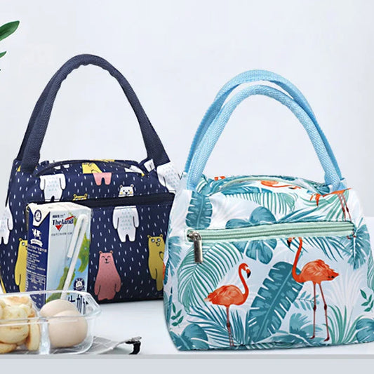 Printed Zipper Outdoor insulated Lunch Bag