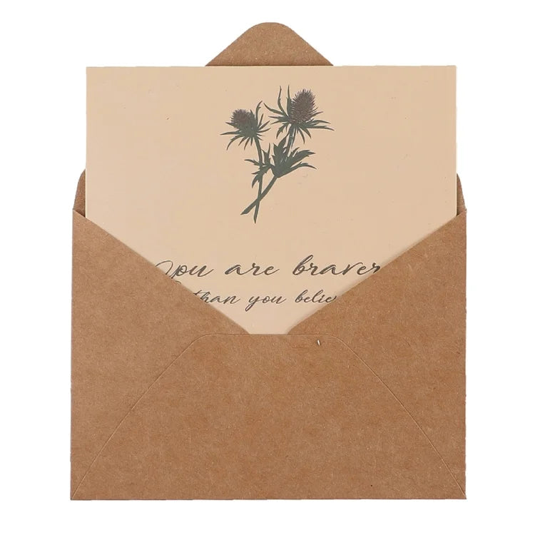 Retro Plant Greeting Card Postcard with Envelope