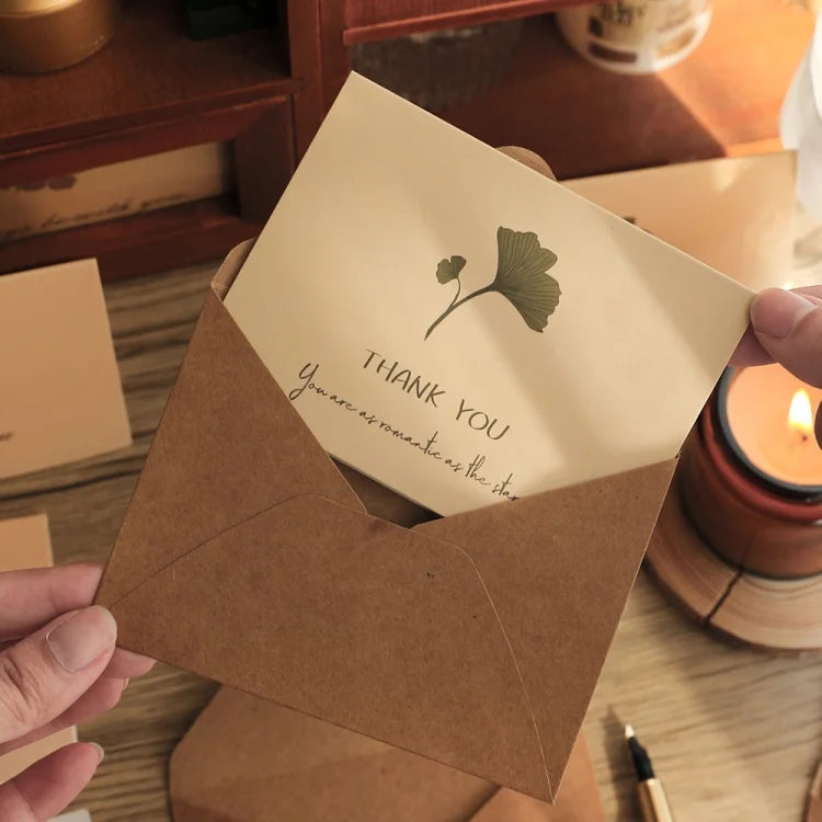 Retro Plant Greeting Card Postcard with Envelope