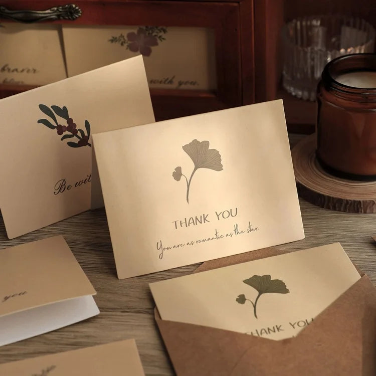 Retro Plant Greeting Card Postcard with Envelope