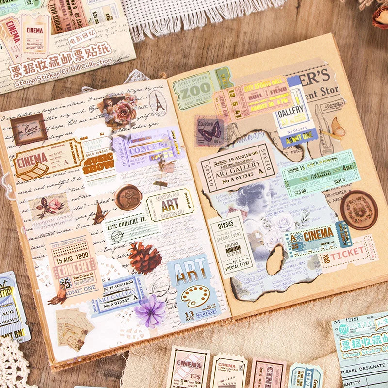 Retro Youth City Travel Notes Stamps Stickers