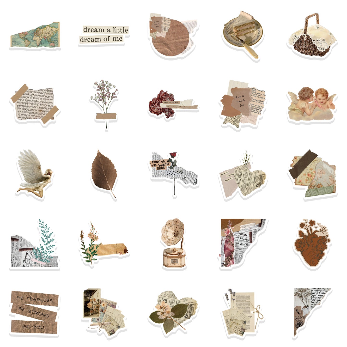 Retro Aesthetic Art Decor Stickers set of 100