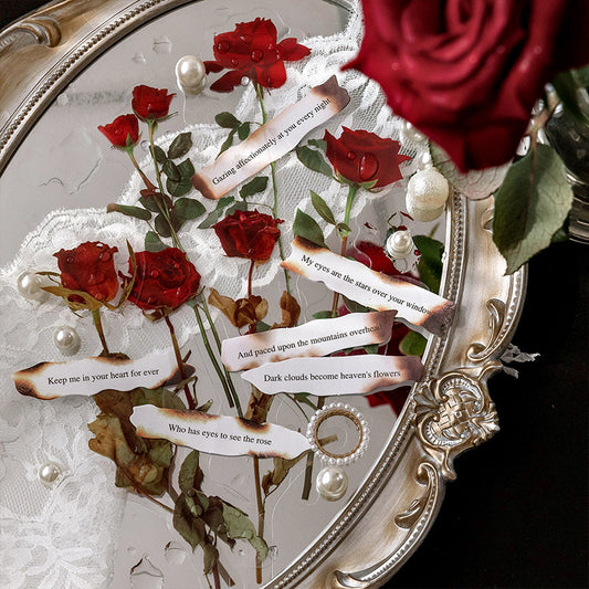 Rose PET Stickers with Burn Paper