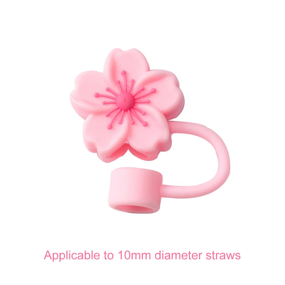 Sakura Flower Shaped Straw Tip Covers For Tumbler