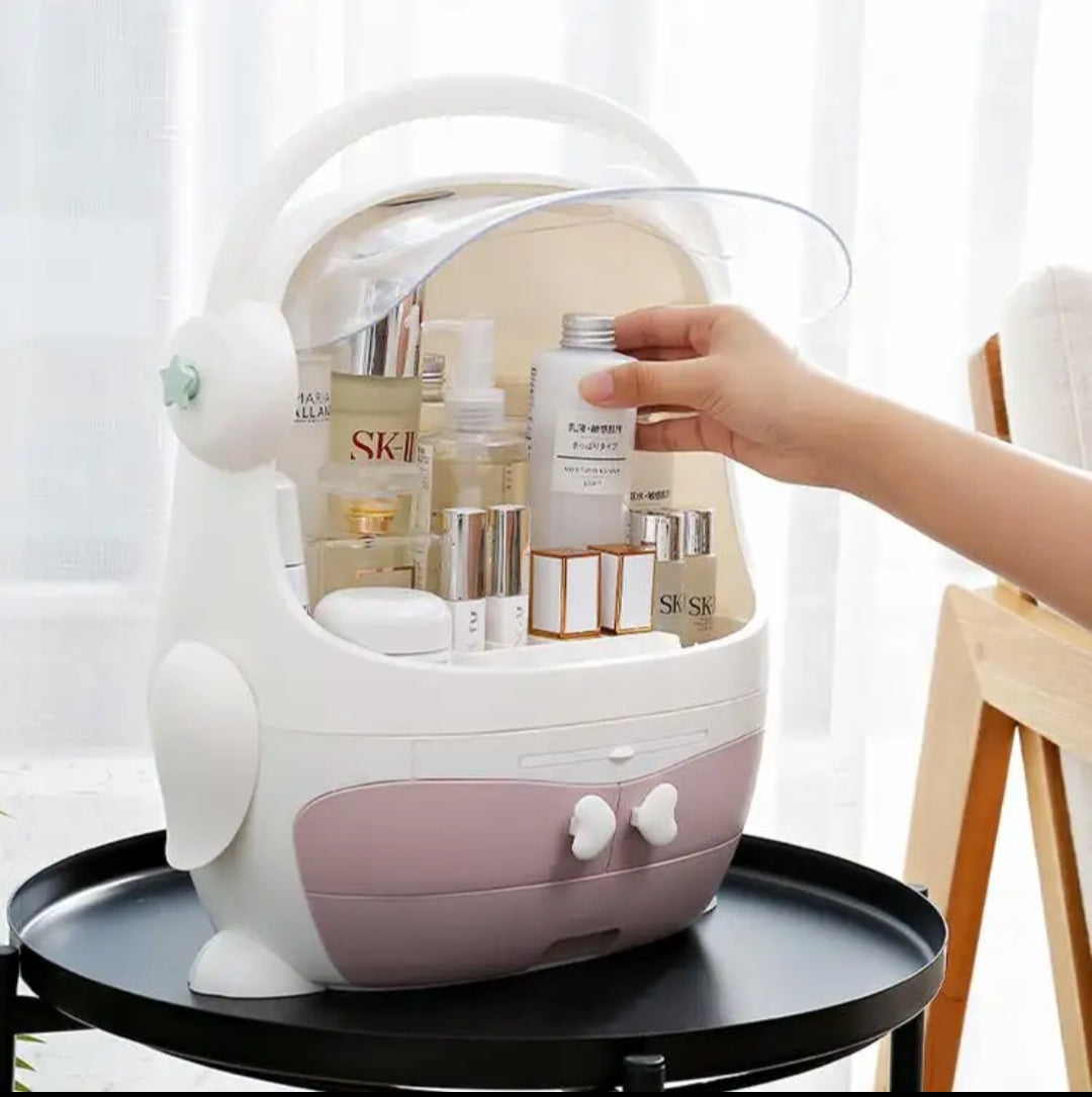 Douyin shape Lovely Cosmetics Organizer Box with Dustproof Lid
