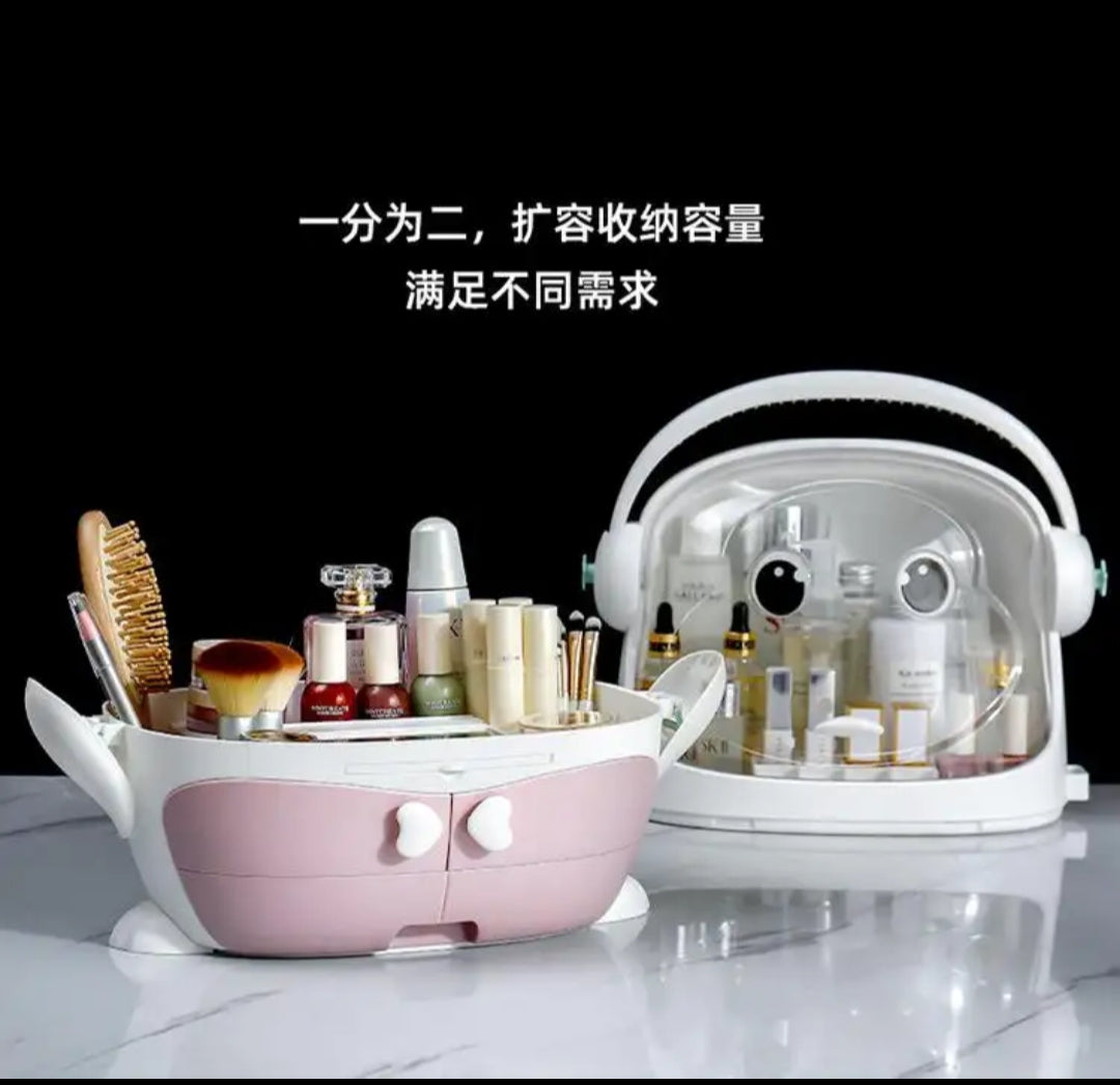 Douyin shape Lovely Cosmetics Organizer Box with Dustproof Lid