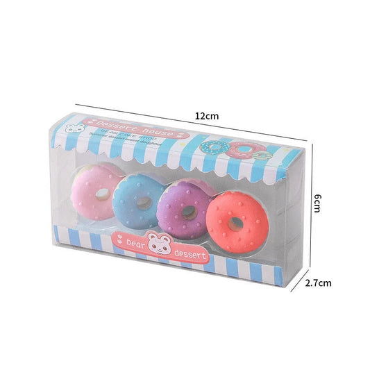 Set of Four Creative Dessert Shape Erasers