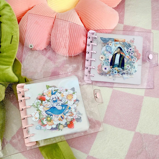 Square Glittering Shell Loose Leaf Binder