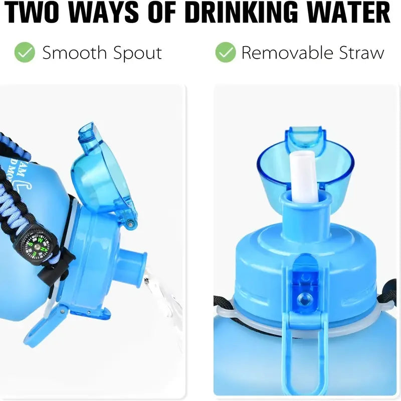 Stay Hydrated Keep Energy Water Bottle with Paracord Handle