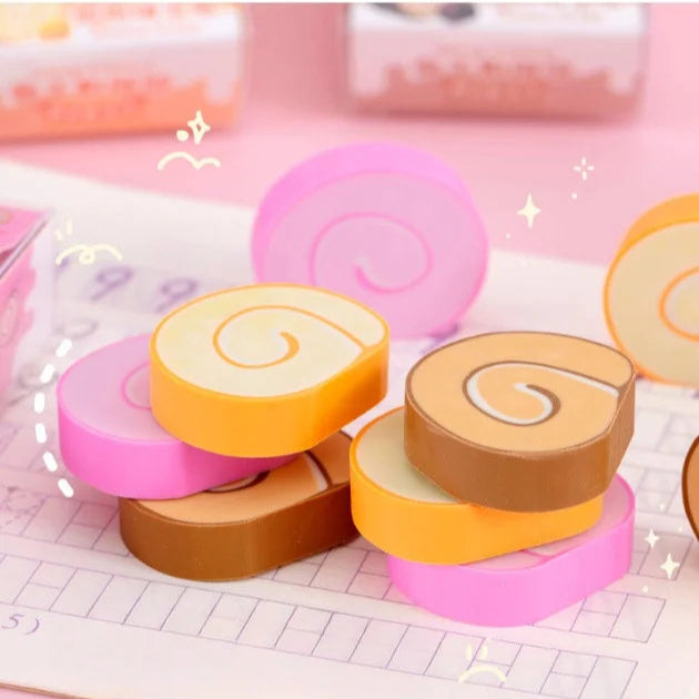 Swiss Roll Shaped Erasers Set of 3