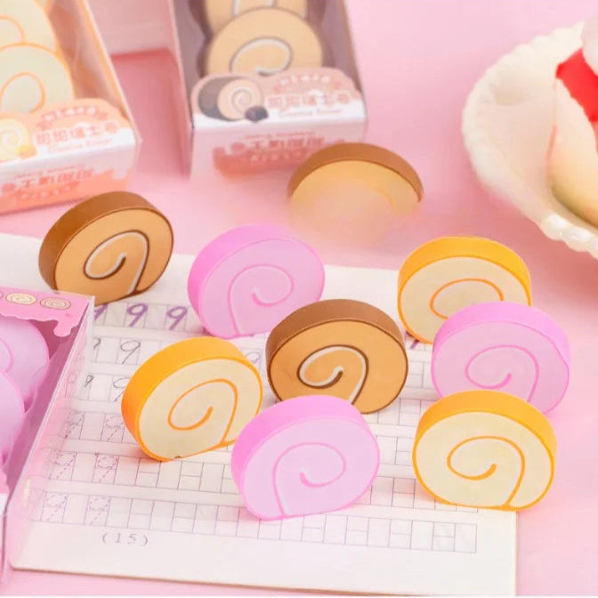 Swiss Roll Shaped Erasers Set of 3