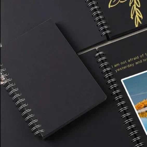Thick Hard Cover Black Pages Notebook