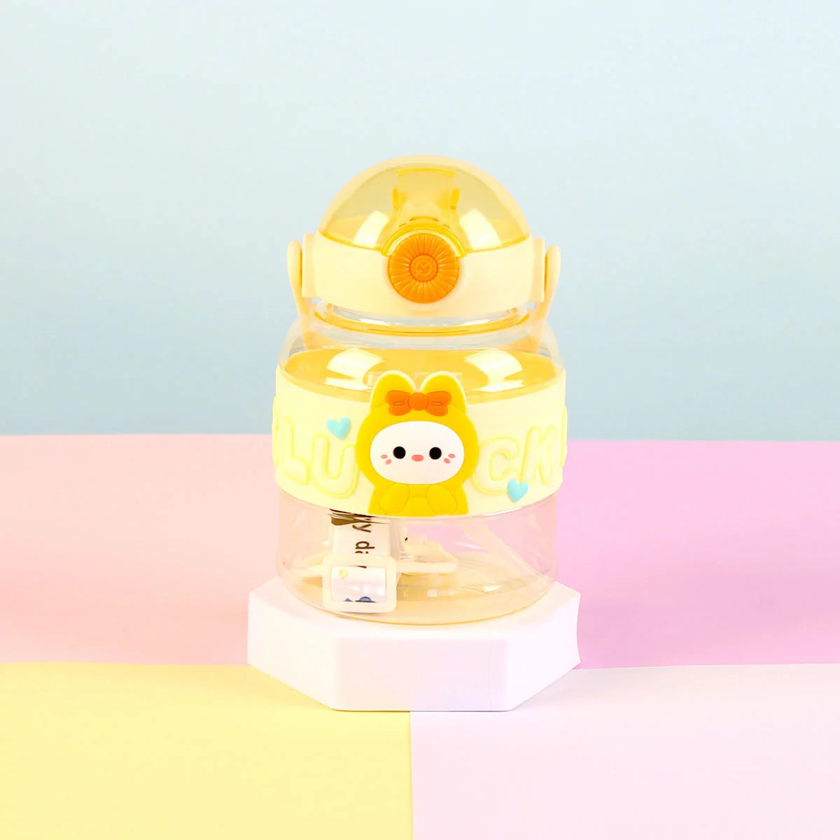 Transparent Cartoon Doll Ton Big Belly Plastic Water Bottle