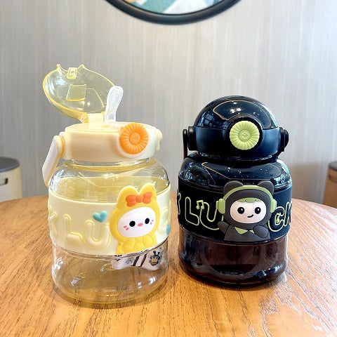 Transparent Cartoon Doll Ton Big Belly Plastic Water Bottle