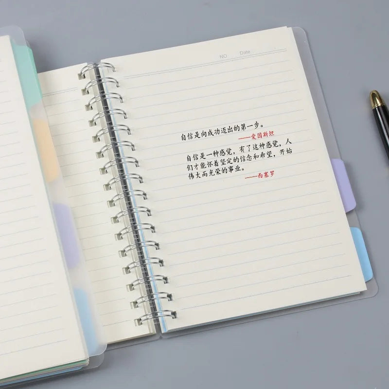 Transparent Cover Multi Subject Notebook