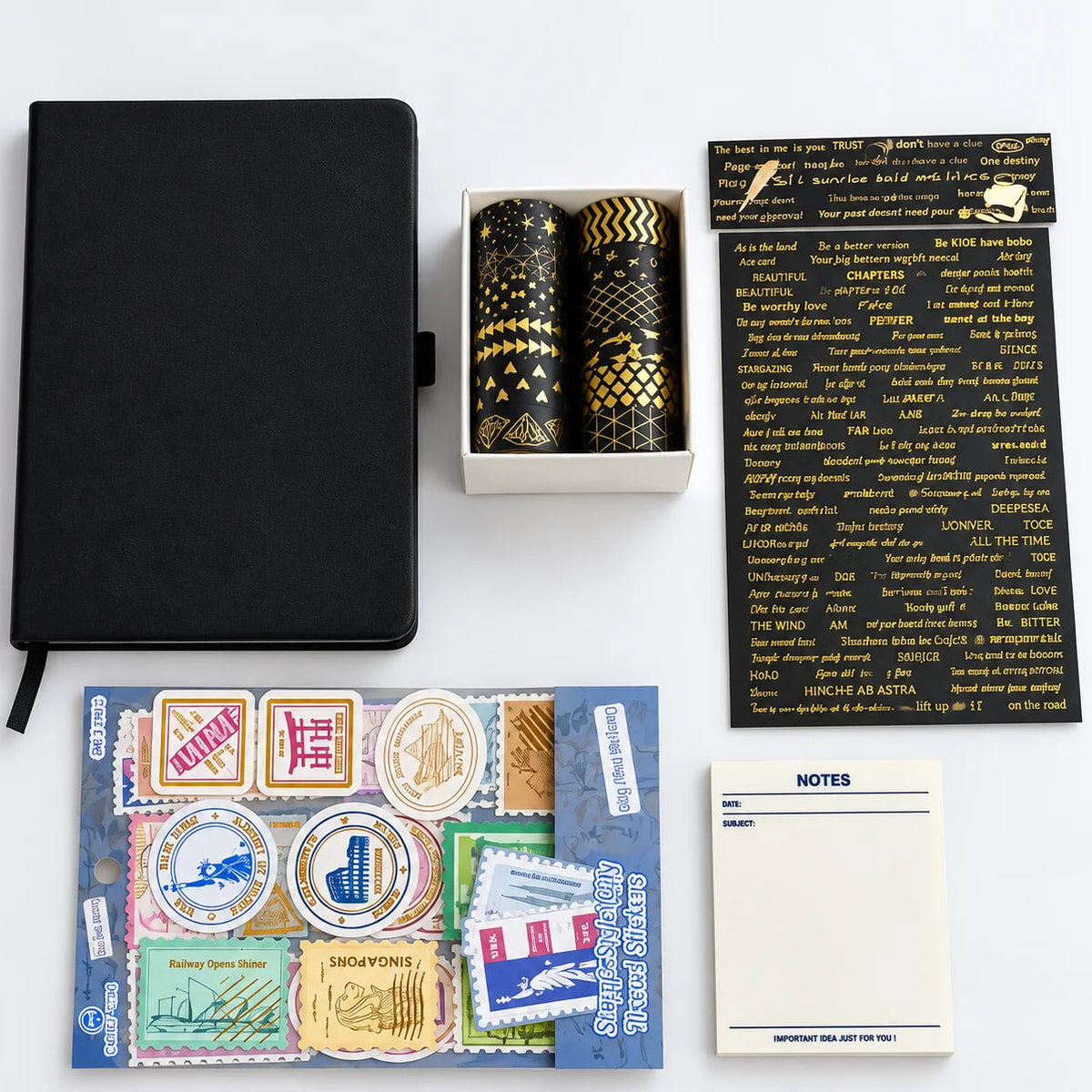 Scrapbook Bundle with Black Lined Notebook