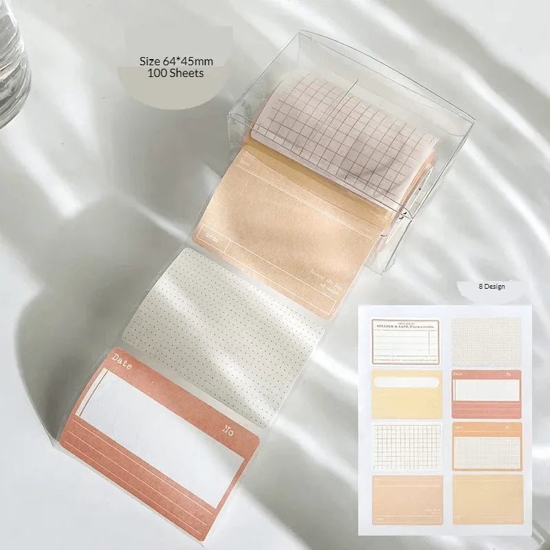 Pull Out Memo Roll Sticker and Sticky Notes