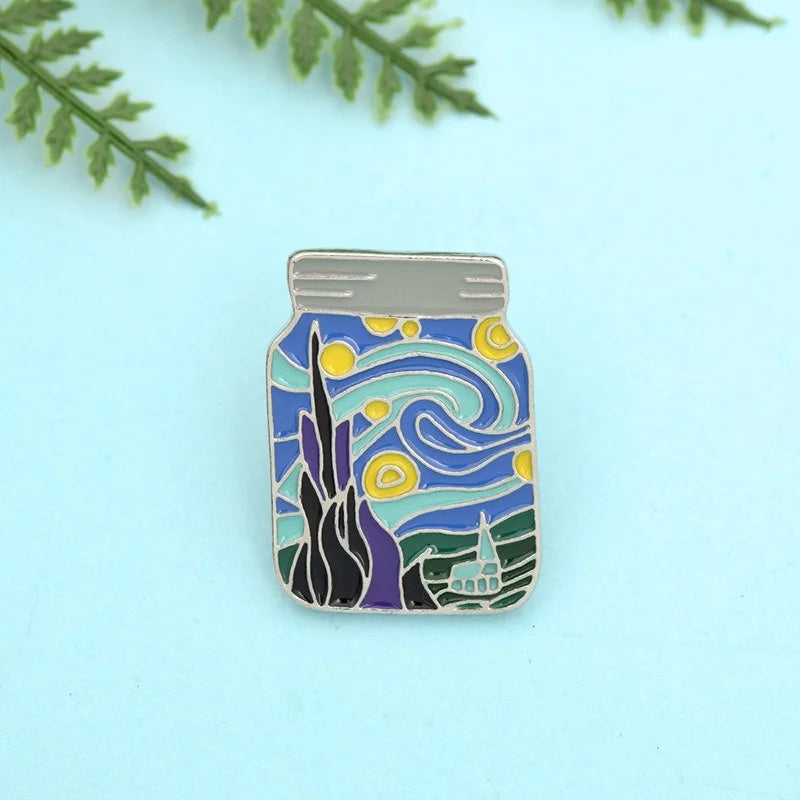 Van Gogh Oil Painted Enamel Pin And Broach