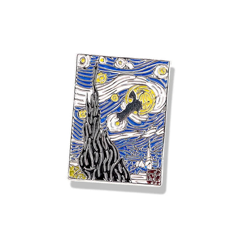 Van Gogh Oil Painted Enamel Pin And Broach