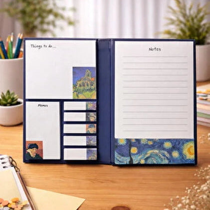 Van Gogh Series Adhesive Sticky Notes Folder