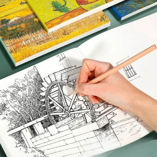 Van Gogh Thick Oil Painting Sketch Book