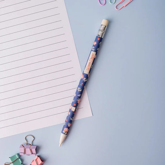 Warm Breeze Flower Printing Mechanical Pencil with Eraser