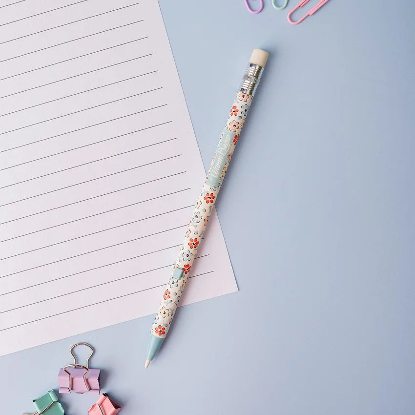 Warm Breeze Flower Printing Mechanical Pencil with Eraser