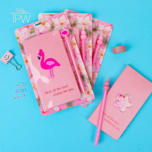 Flamingo Journal With Gel Pen