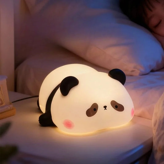 Panda Silicon Tap Light Bedside Table Lamp