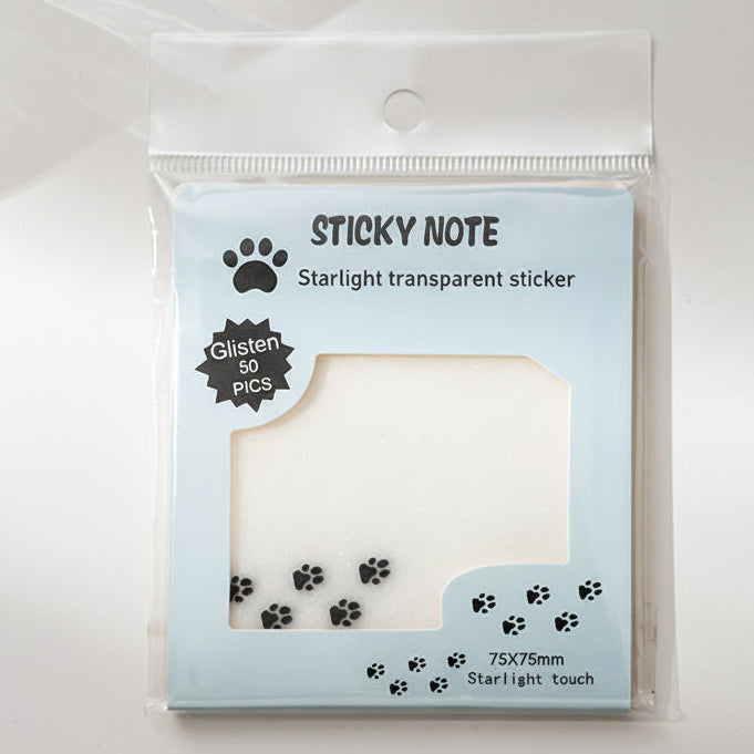Paw Print Transparent Sticky Notes
