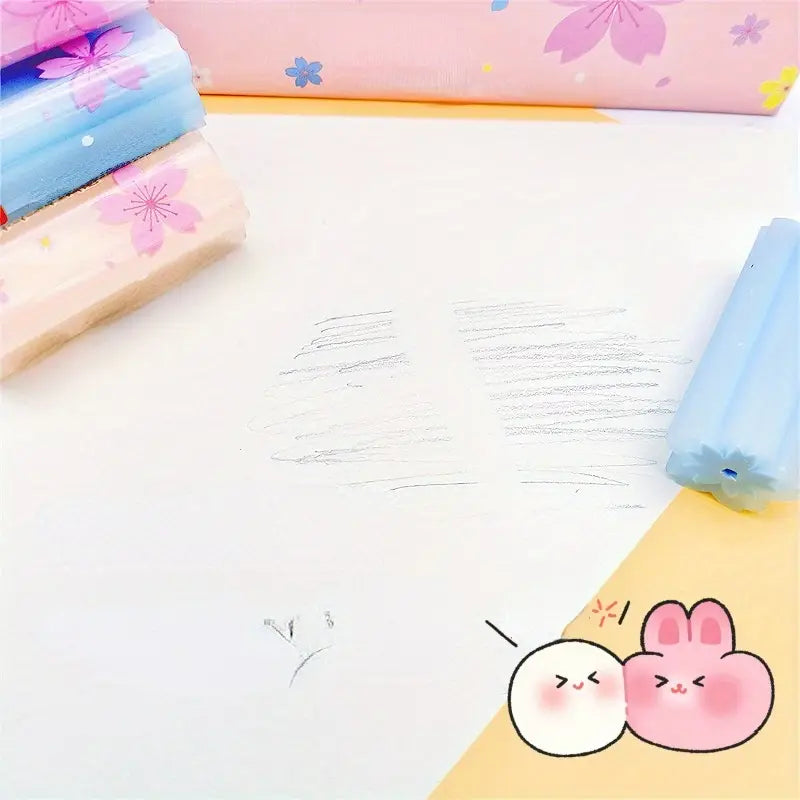 YALONG TO GO Sakura Flower Themed Cube Erasers