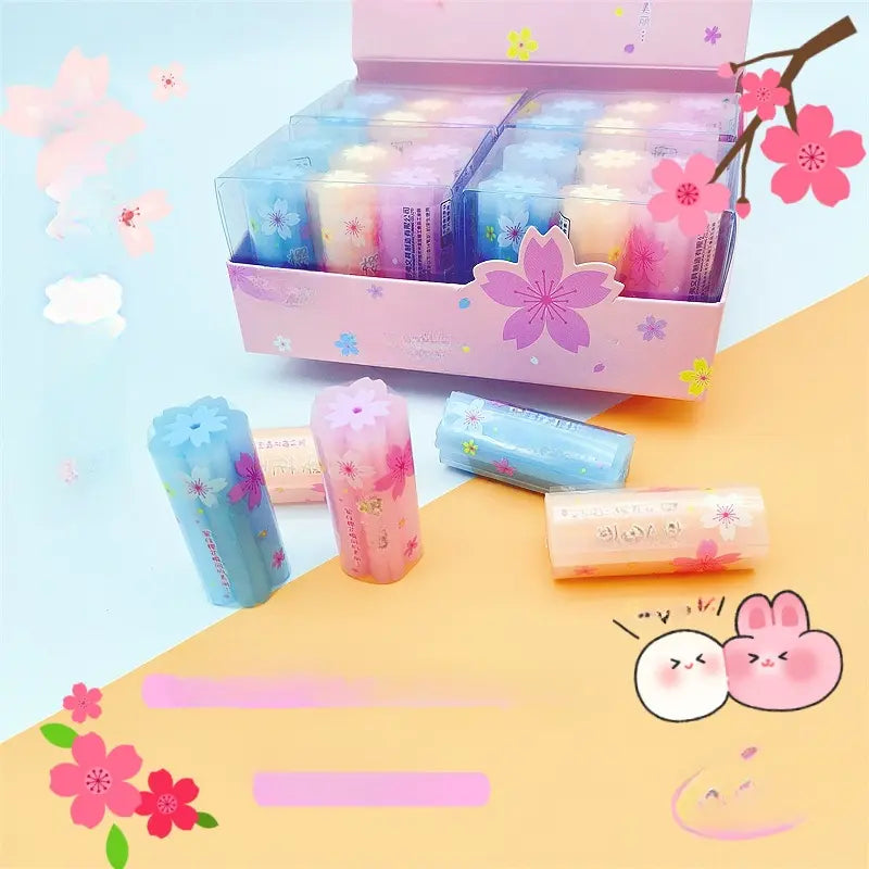 YALONG TO GO Sakura Flower Themed Cube Erasers