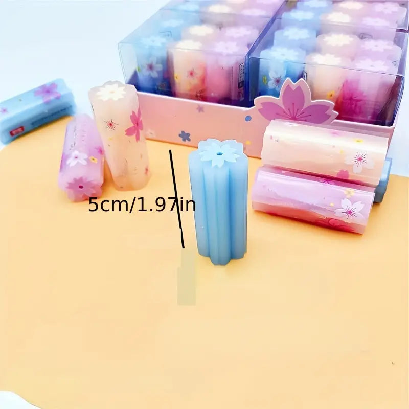 YALONG TO GO Sakura Flower Themed Cube Erasers
