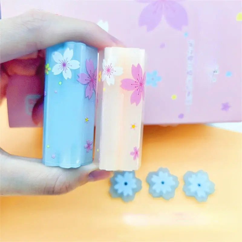 YALONG TO GO Sakura Flower Themed Cube Erasers