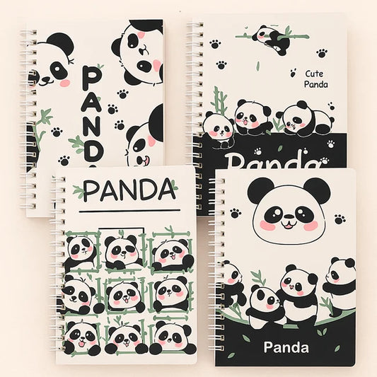 Cute Panda Spiral Notebook Set