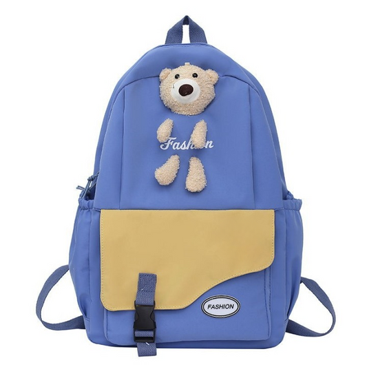 Bear Fashion Front Pocket With Buckles Backpack bag